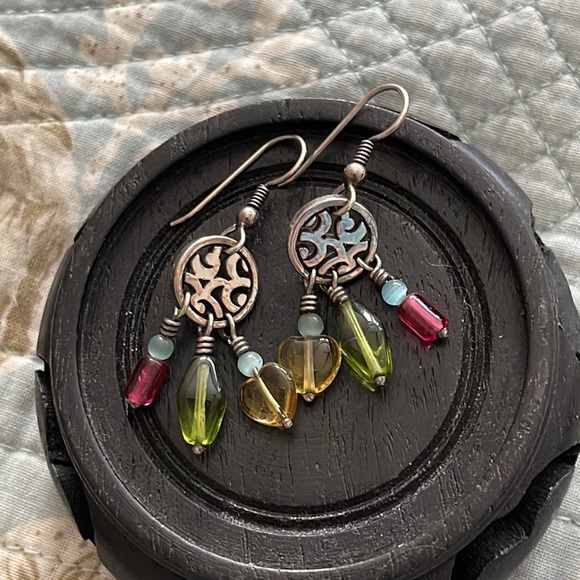 Brighton Jewelry - Pair Brighton Barbados’s pierced earrings German glass beads beads sterling wire
